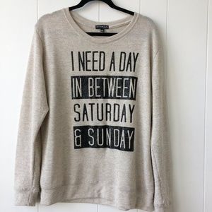 Graphic printed  Shimmer Knit Sweater -Cream - 2XL
